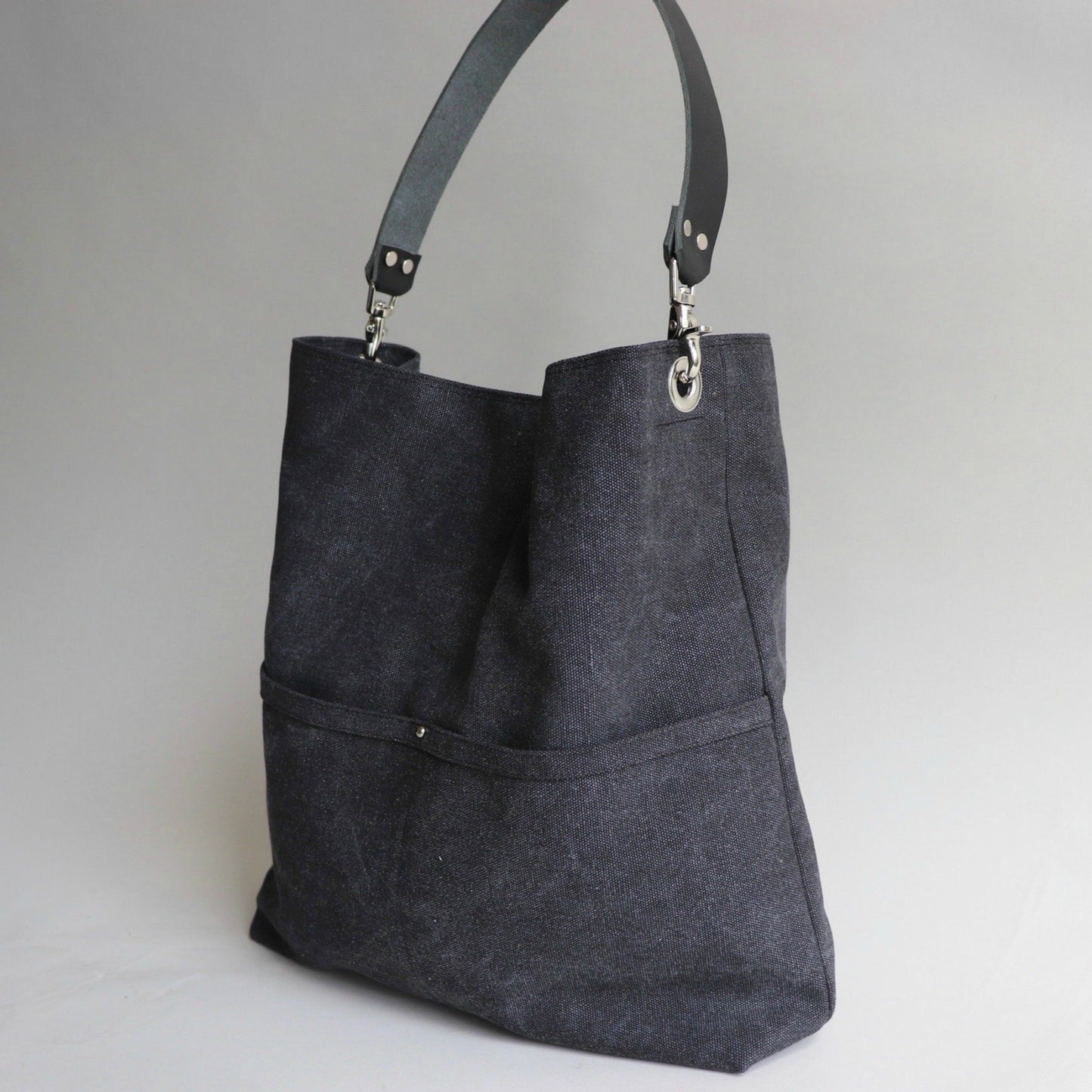 Charcoal Gray Hobo Tote Bag