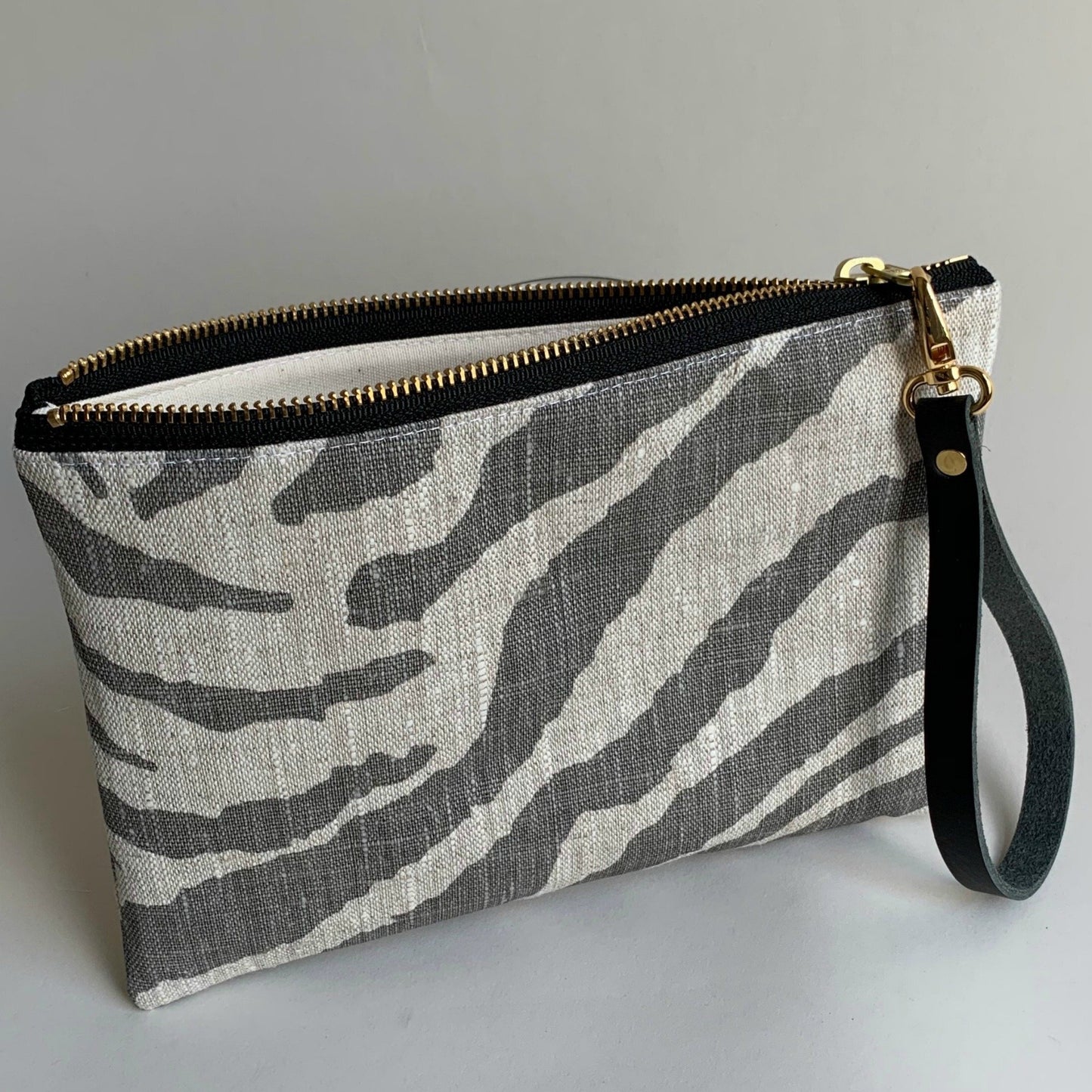 zebra zip pouch