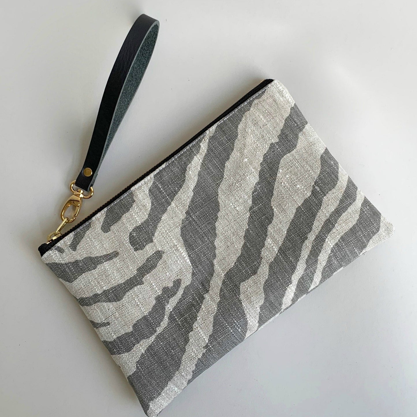 Zebra print clutch bag