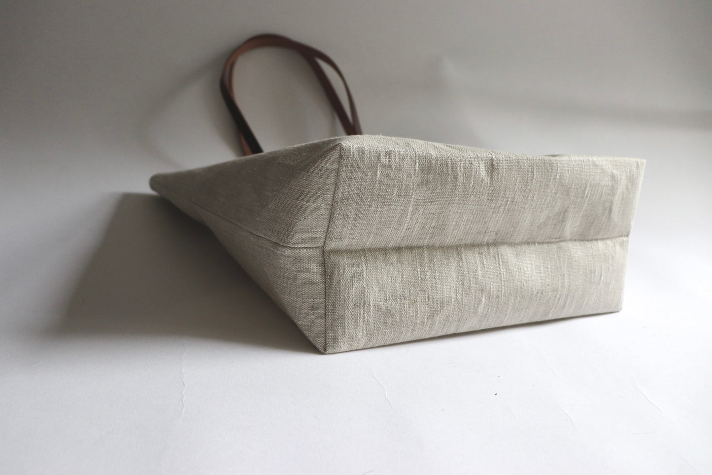 Minimalist Natural Linen Beach Bag