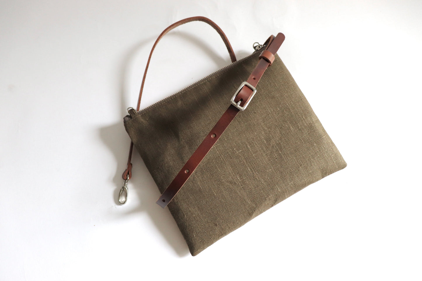 Zippered Crossbody Bag with Adjustable Strap