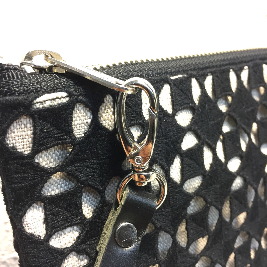 eyelet fabric purse