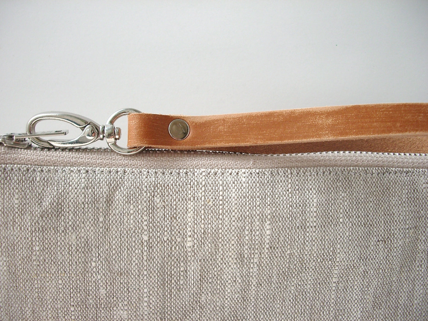 Simple Linen Wristlet, Clutch Bag