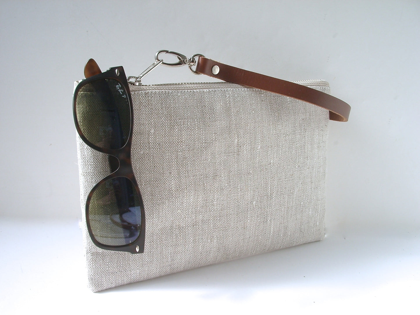 Simple Linen Wristlet, Clutch Bag