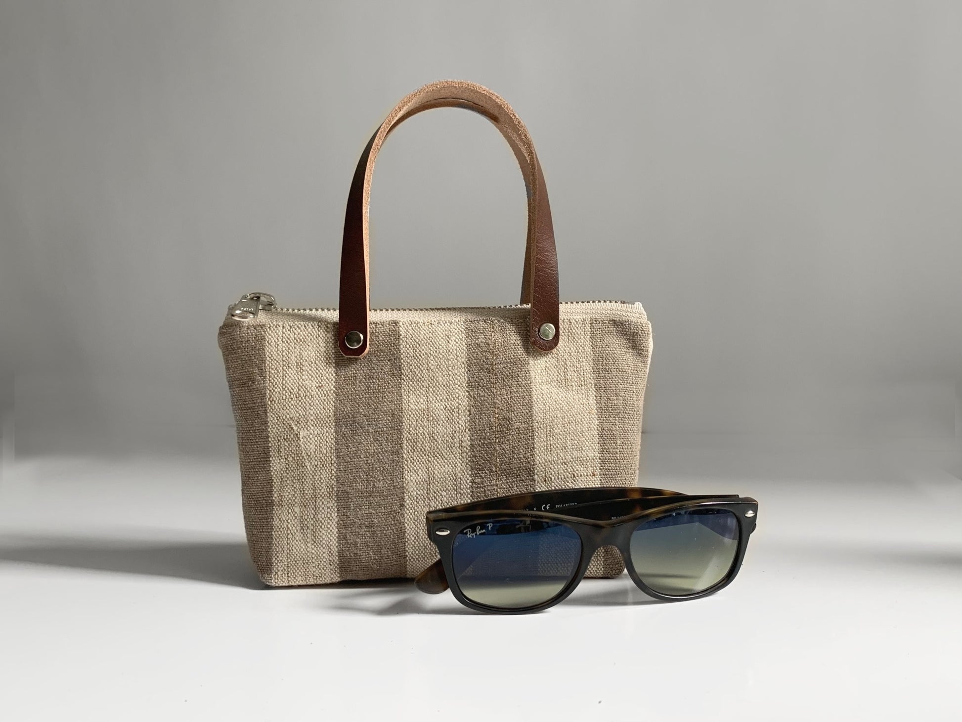 micro tote bag with sunglasses