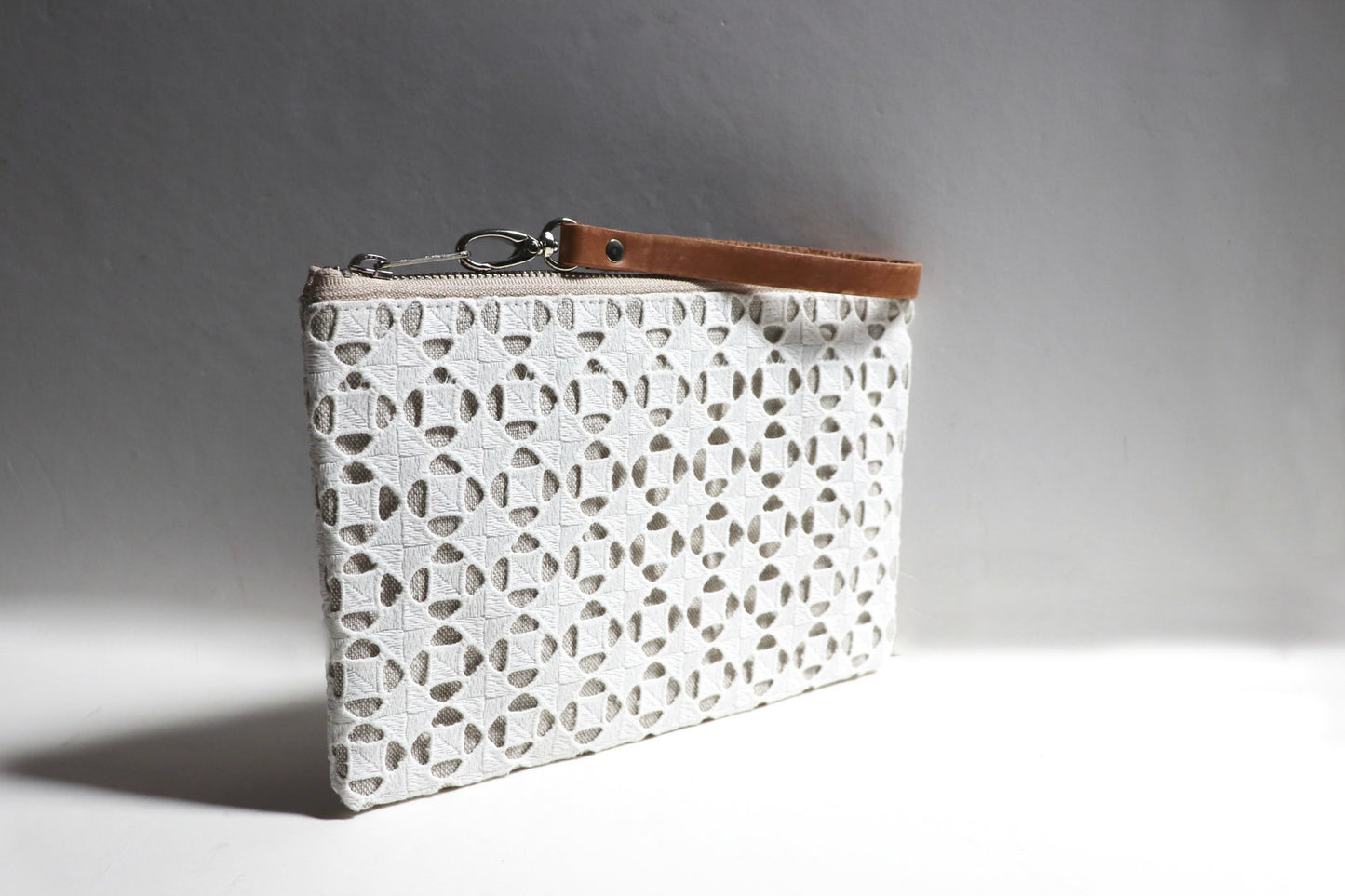 ivory eyelet purse