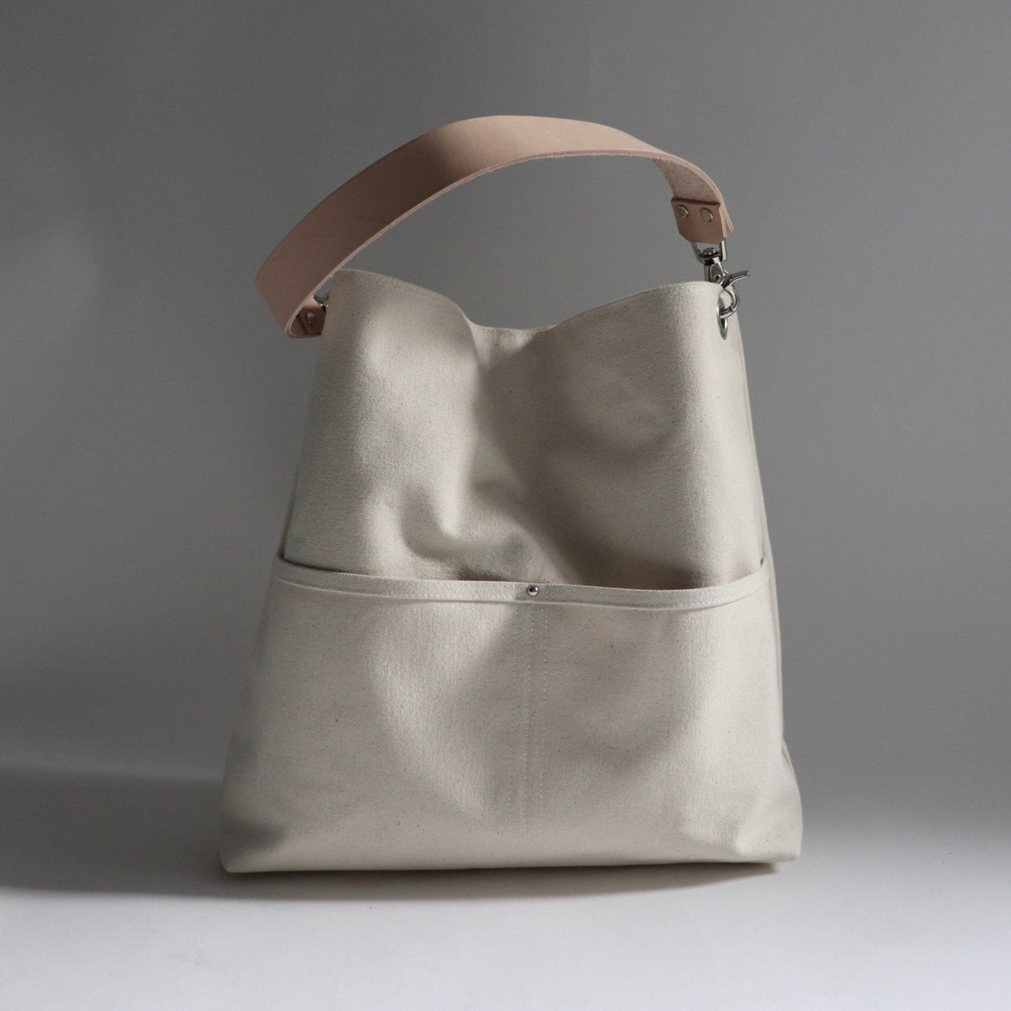 Large Hobo Bag in Natural Canvas