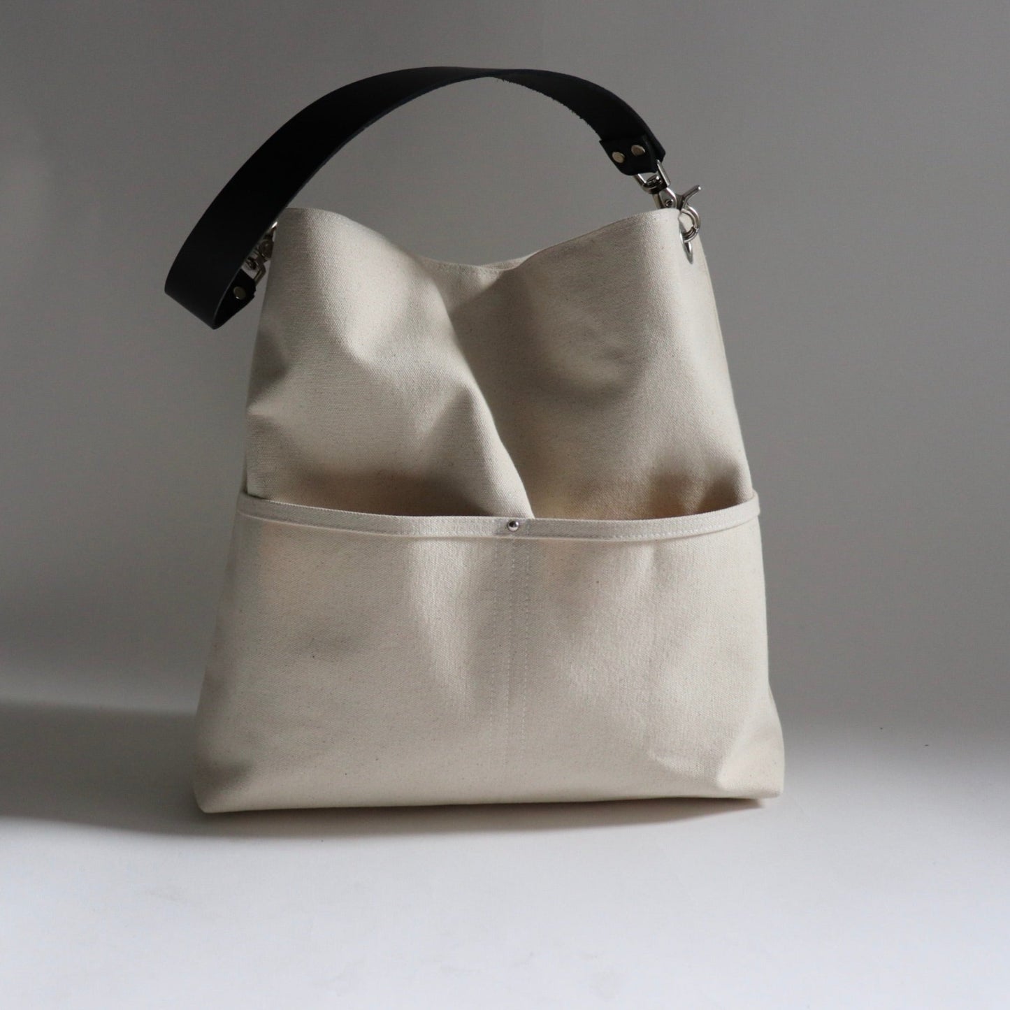 Large Hobo Bag in Natural Canvas