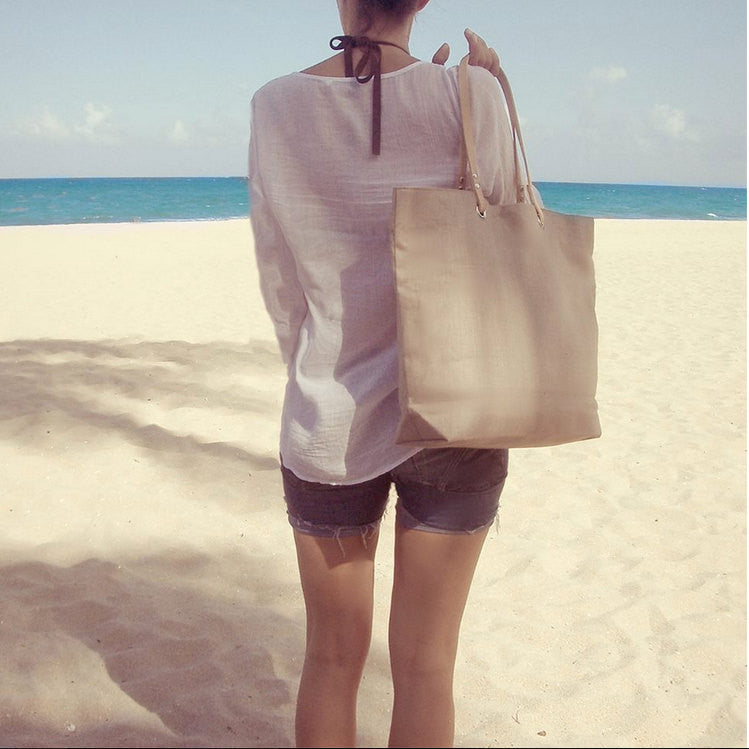 Linen Beach Bag