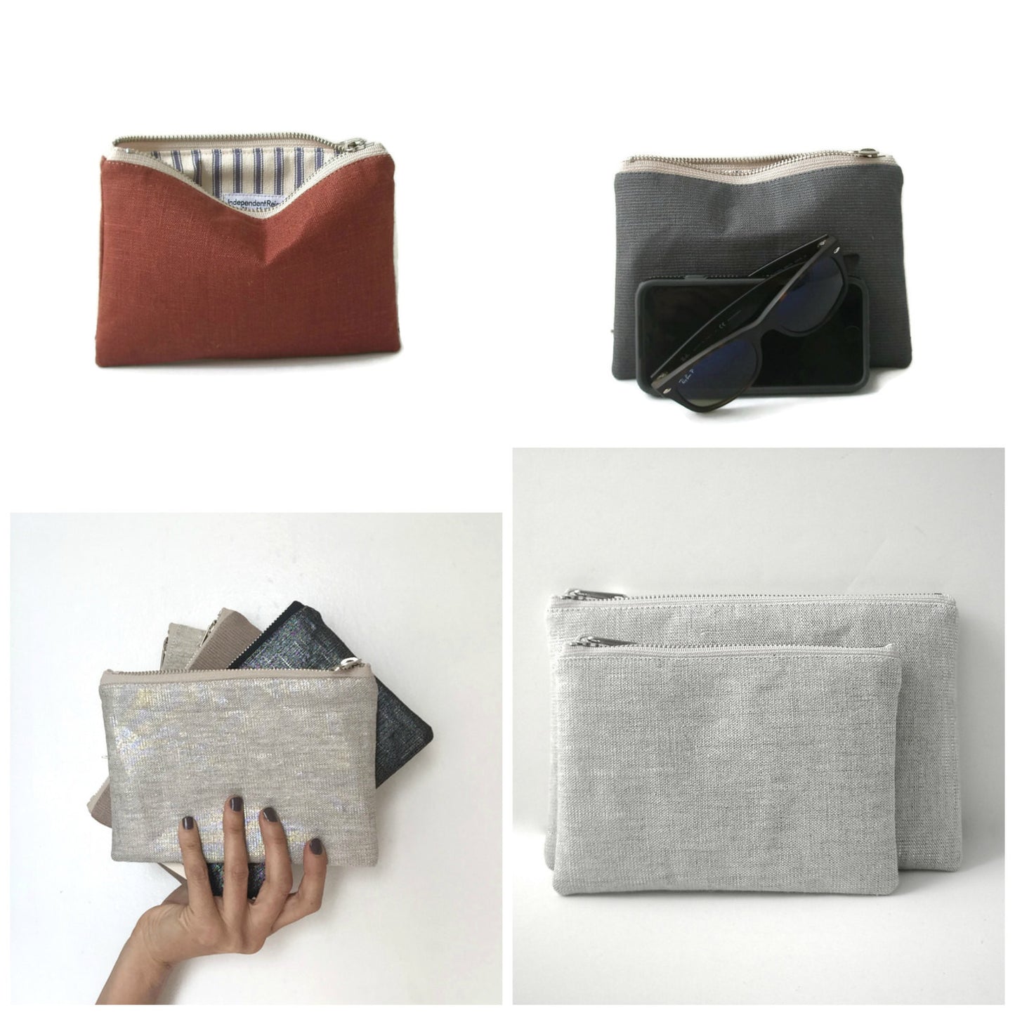 Mini Clutch Bag, Small Zippered Pouch