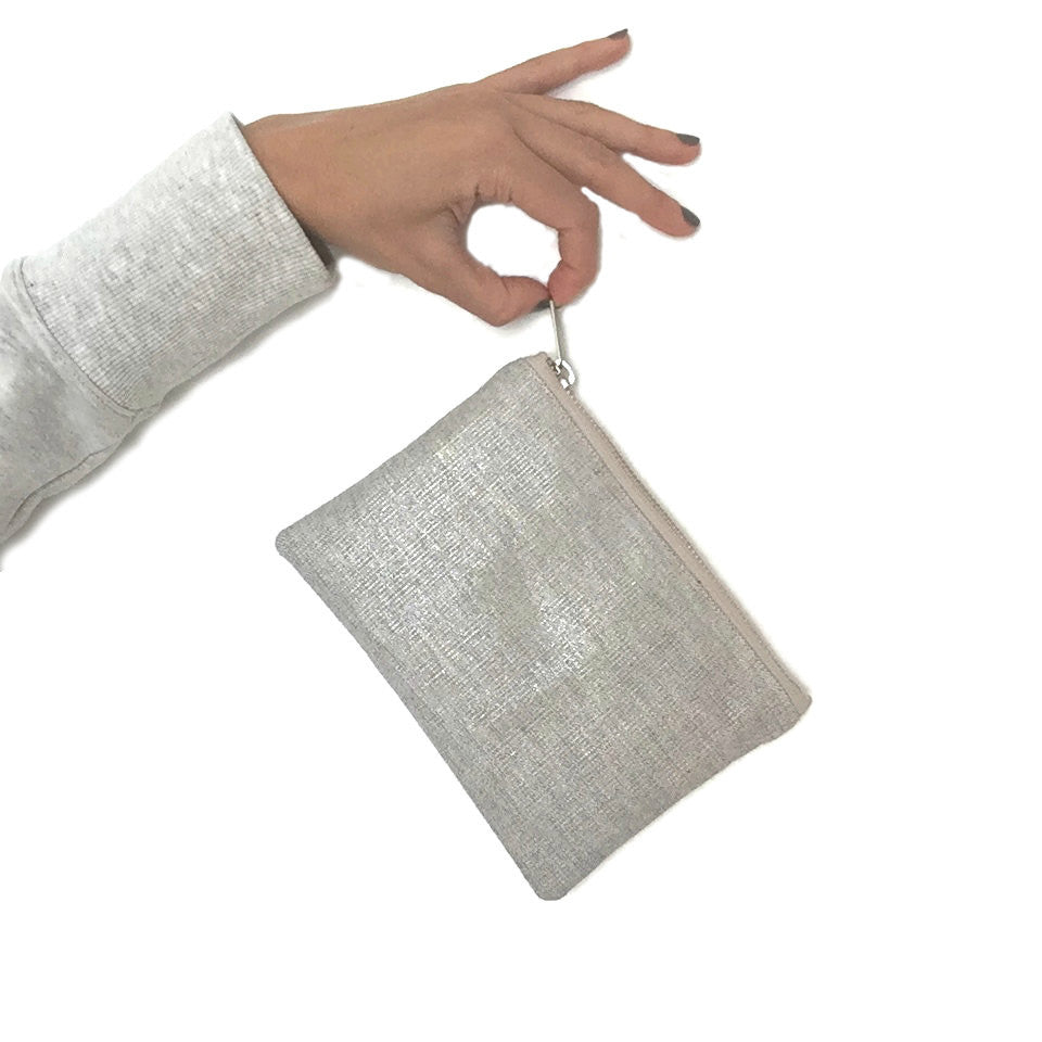 Mini Clutch Bag, Small Zippered Pouch